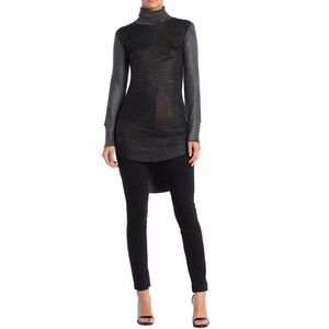 GO COUTURE Turtleneck High/Low Hem Tunic
